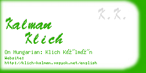 kalman klich business card